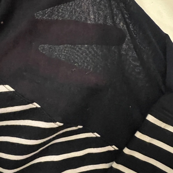 Gap XL Navy and White Stripe Long Sleeve Top - Picture 4 of 6